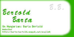 bertold barta business card